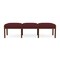 Lesro Lenox Wood 3 Seat Bench Wood Frame, Walnut, OH Wine Upholstery LW3001 - alternate 1